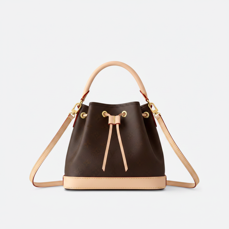 Structured Leather Top Handle Bag