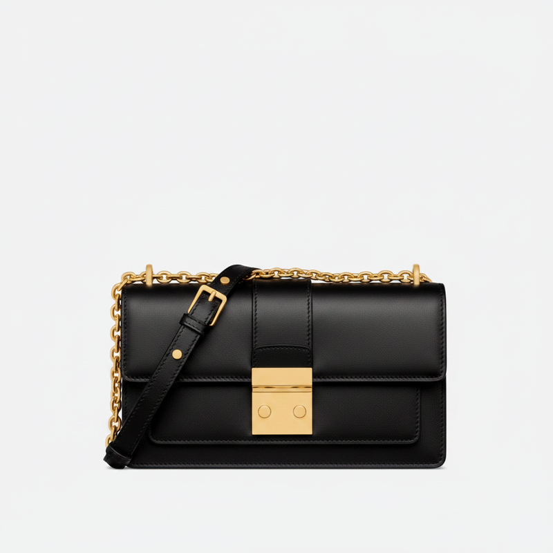 Chain Embellished East-West Shoulder Bag