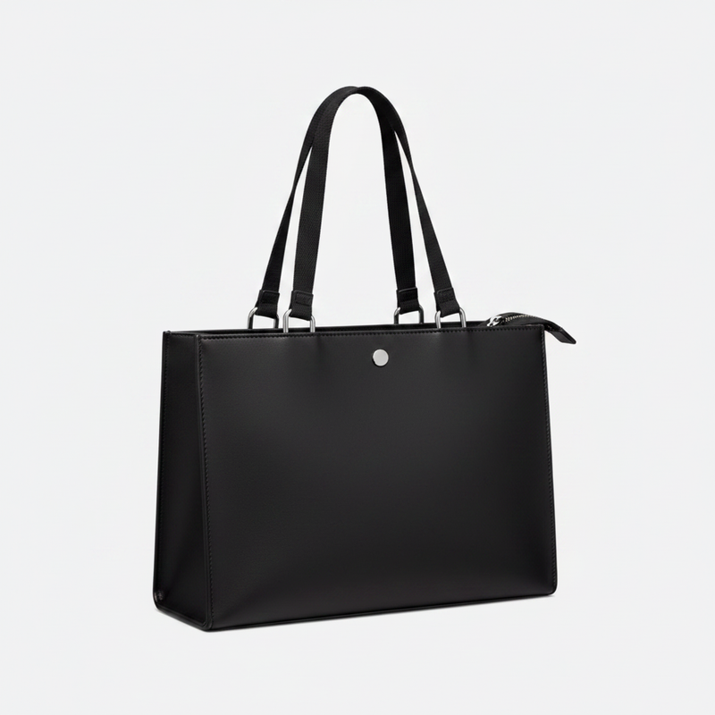 Vertical Leather Tote Bag