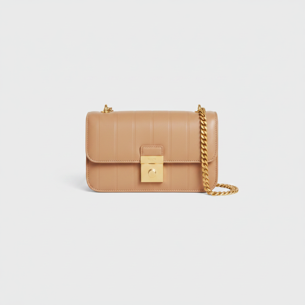 Raffia Shoulder Bag with Chain