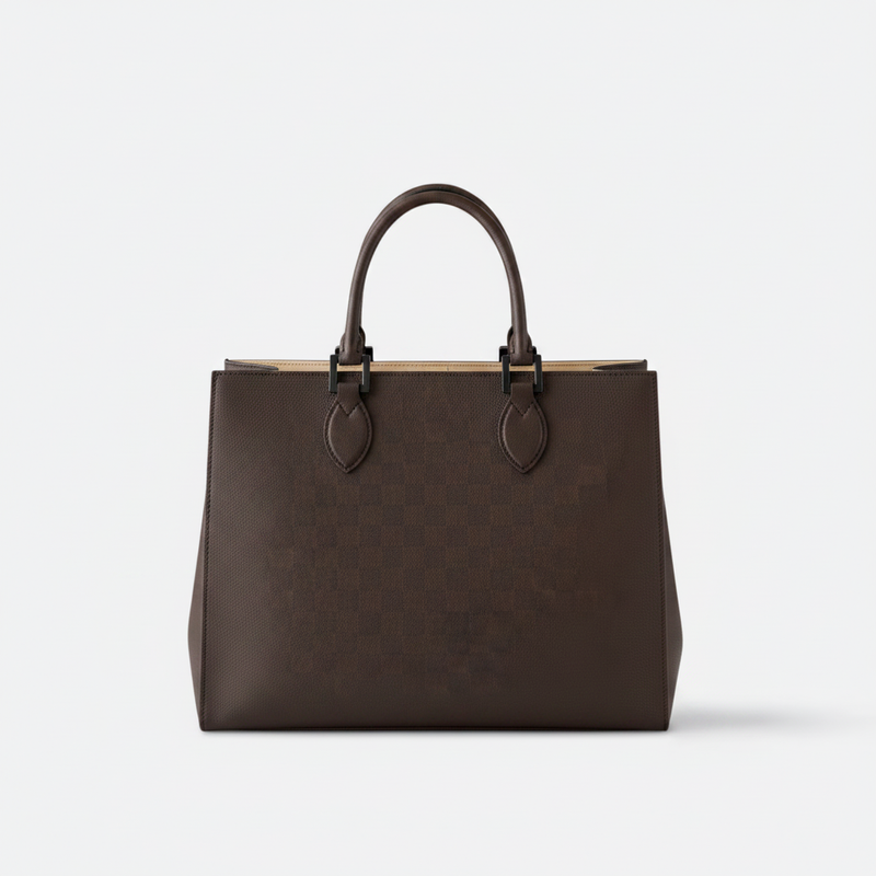 Monogrammed Leather Tote Bag
